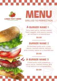 Retro Special Burger Menu Preview