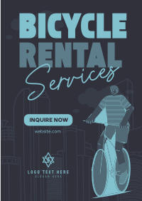 Modern Bicycle Rental Services Poster Design