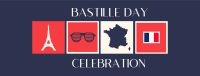 Tiled Bastille Day Facebook Cover Design