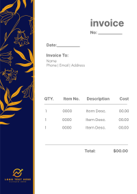 Fresh Flora Invoice Design