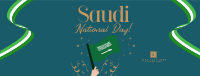 Raise Saudi Flag Facebook Cover Design