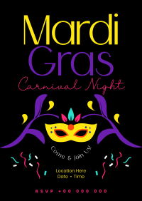 Mardi Gras Carnival Night Flyer Image Preview