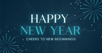 Fireworks New Year Greeting Facebook ad Image Preview