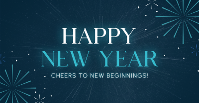 Fireworks New Year Greeting Facebook ad Image Preview