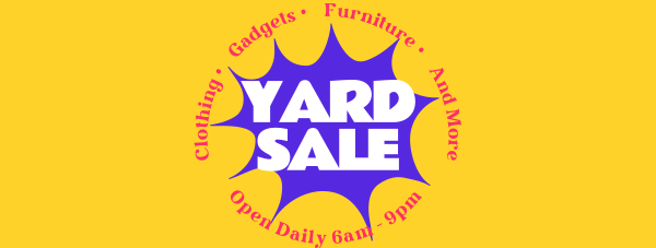 Comic Yard Sale Facebook Cover Design Image Preview