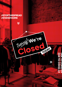 We're Closed Sign Poster Design