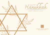 Floral Hanukkah Star Postcard Image Preview