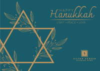 Floral Hanukkah Star Postcard Image Preview