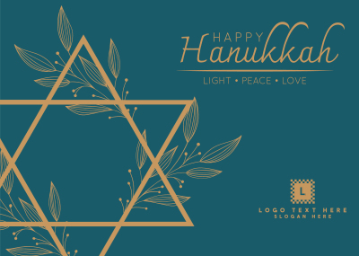 Floral Hanukkah Star Postcard Image Preview