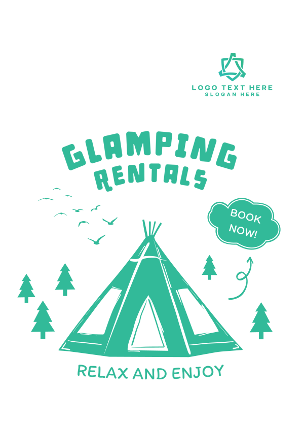 Holiday Glamping Rentals Flyer Design Image Preview