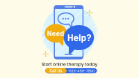 Online Therapy Consultation Facebook Event Cover Design