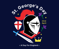 St. George's Knight Helmet Facebook Post Design