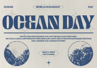 Retro Ocean Day Postcard Design