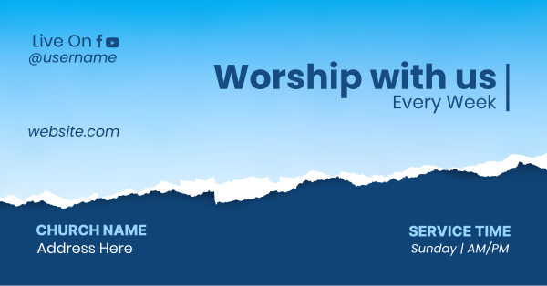 Worship With Us Facebook Ad Design Image Preview
