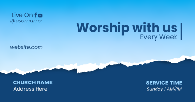 Worship With Us Facebook Ad Image Preview