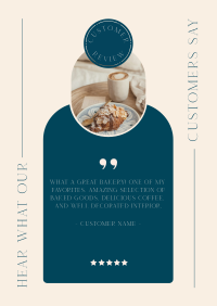 Pastries Customer Review Poster Design