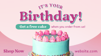 Birthday Cake Promo Facebook Event Cover Design