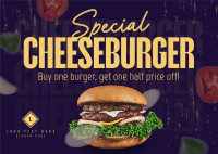 Special Cheeseburger Deal Postcard Design