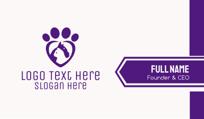 Purple Paw Veterinary  Business Card Image Preview