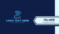 Neon Retro Gaming Letter Z Business Card Image Preview