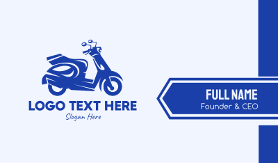 Blue Delivery Scooter Business Card