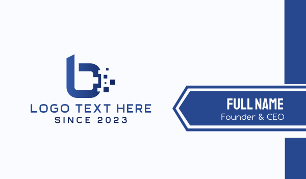 Digital Pixel Letter B Business Card Design Image Preview