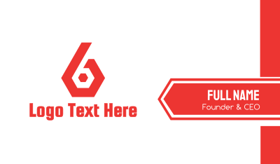 Red Hexa Six Business Card Image Preview
