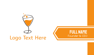 Orange Sparkling Juice Business Card Image Preview