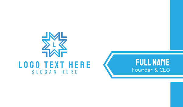 Blue Snowflake Lettermark Business Card Design Image Preview