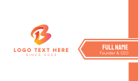 Gradient Orange Cursive Letter B  Business Card Image Preview