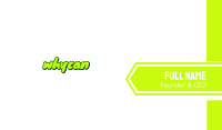 Neon Green Handwriting Business Card Image Preview