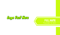 Neon Green Handwriting Business Card Image Preview