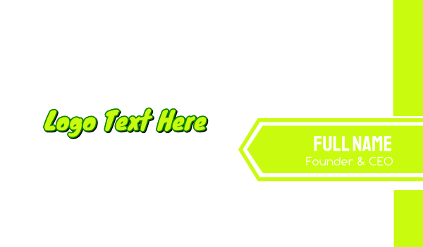 Neon Green Handwriting Business Card Design Image Preview