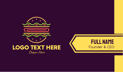 Neon Burger Business Card