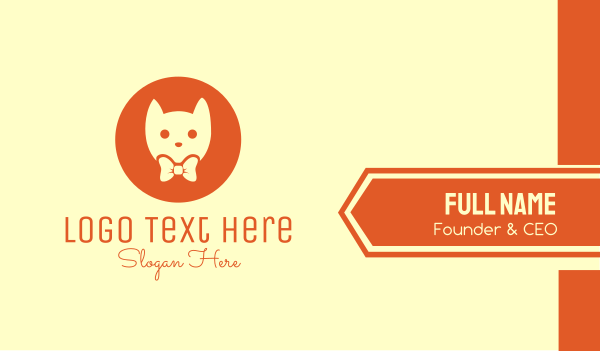 Orange Kitty Cat Business Card Design Image Preview