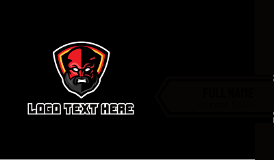 Red Angry Warrior Business Card Image Preview