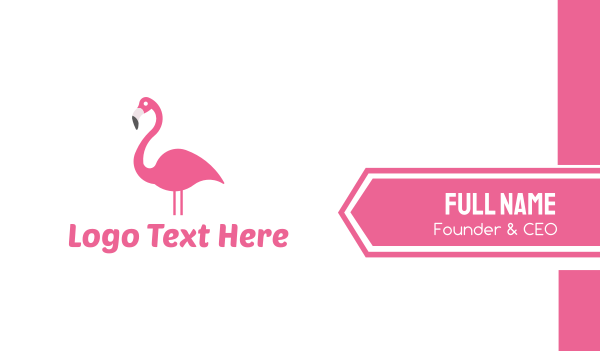 Pink Flamingo Business Card Design Image Preview
