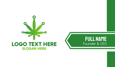 Cannabis Maijuana Leaf Technology Business Card Image Preview