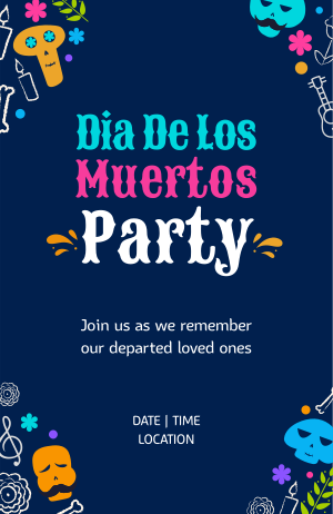 Day of the Dead Doodle  Invitation Image Preview