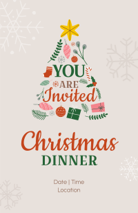 Jolly Christmas Dinner Invitation Design