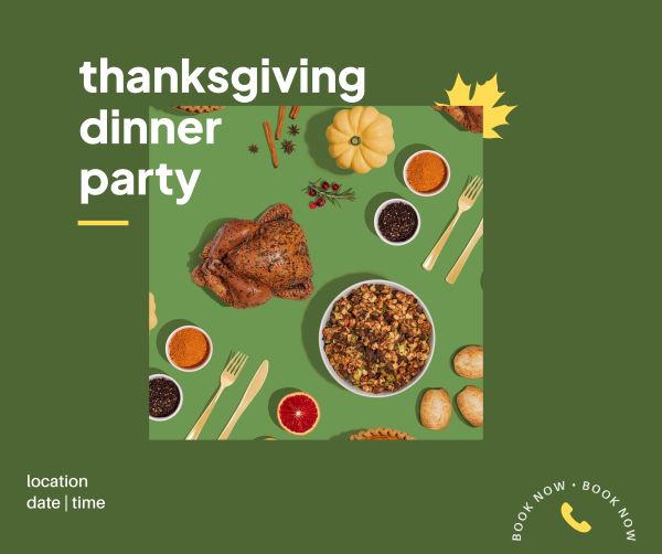 Thanksgiving Dinner Party Facebook Post Design Image Preview