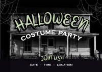 Haunted Halloween Party Postcard Image Preview