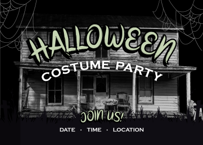 Haunted Halloween Party Postcard Image Preview