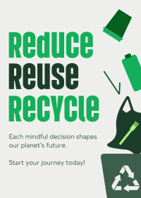 Reduce Reuse Recycle Waste Management Poster Image Preview