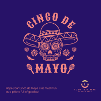 Happy Cinco De Mayo Skull Instagram Post Design