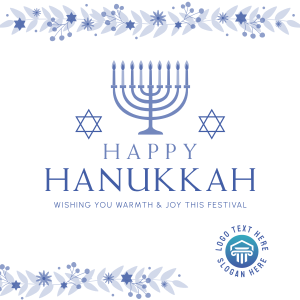 Floral Hanukkah Instagram post Image Preview