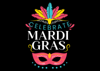 Celebrate Mardi Gras Postcard Image Preview