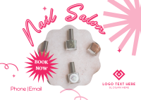 Trendy Nail Salon Postcard Design