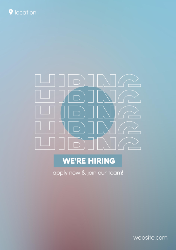 Soft Blue Hiring Flyer Design Image Preview