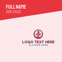 Nail Flower Symbol Business Card Design